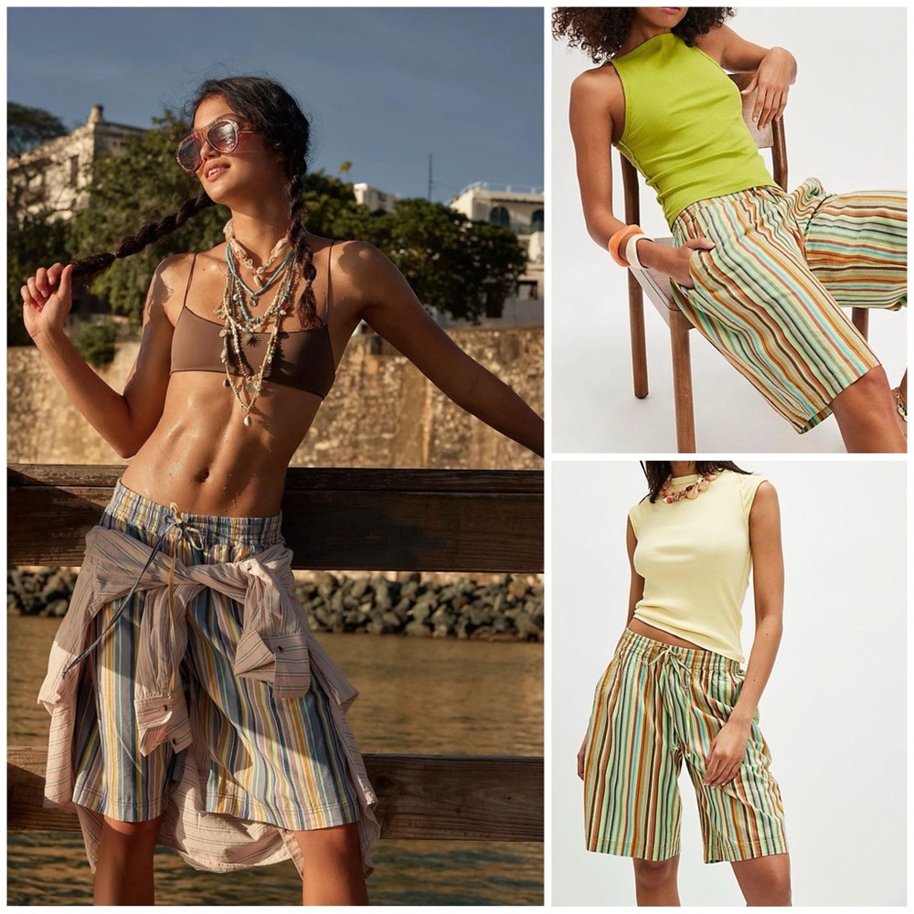 𝓯𝓹 Free People ~ Saylor Poplin Stripe Shorts